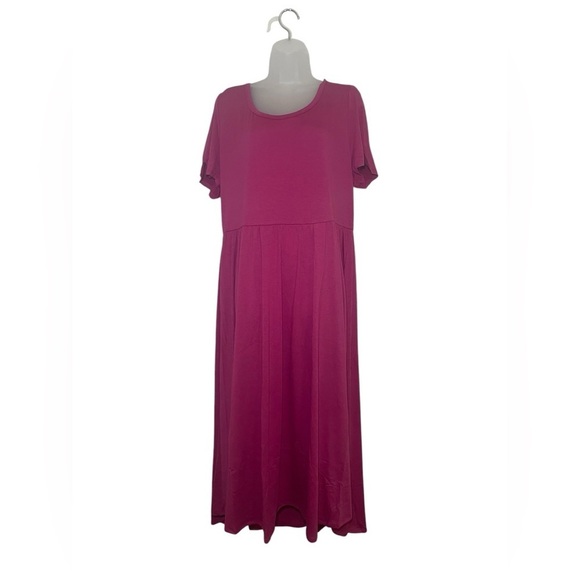 LuLaRoe Dresses & Skirts - Lularoe New NWT Riley Plus Dress Raspberry Pink Size 3XL